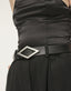 Diamond Buckle Leather Belt