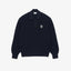 Badge Accent Pearl Rib Polo Collar Sweater