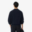 Badge Accent Pearl Rib Polo Collar Sweater