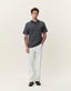 Knitted stripe polo