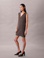 Doubleface V Neck Mini Shift Dress