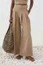 Pleated Wide-Leg Trousers Beige