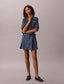 Pleated Denim Mini Skirt Tinted