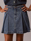 Pleated Denim Mini Skirt Tinted