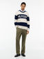 Waffle Cotton Graphic Crew Neck