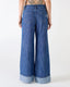 Jeans Roll Wide Leg Denim